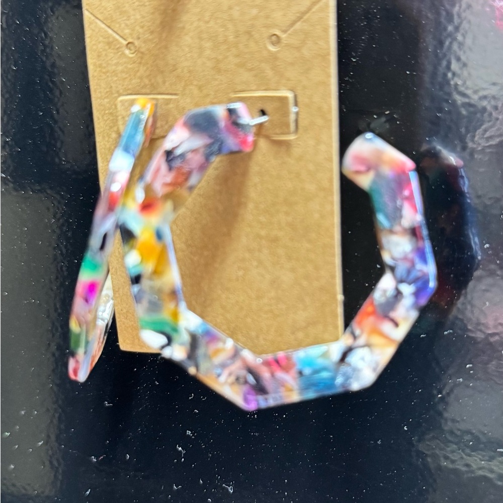 Multicolor Geometric Hoop Earrings